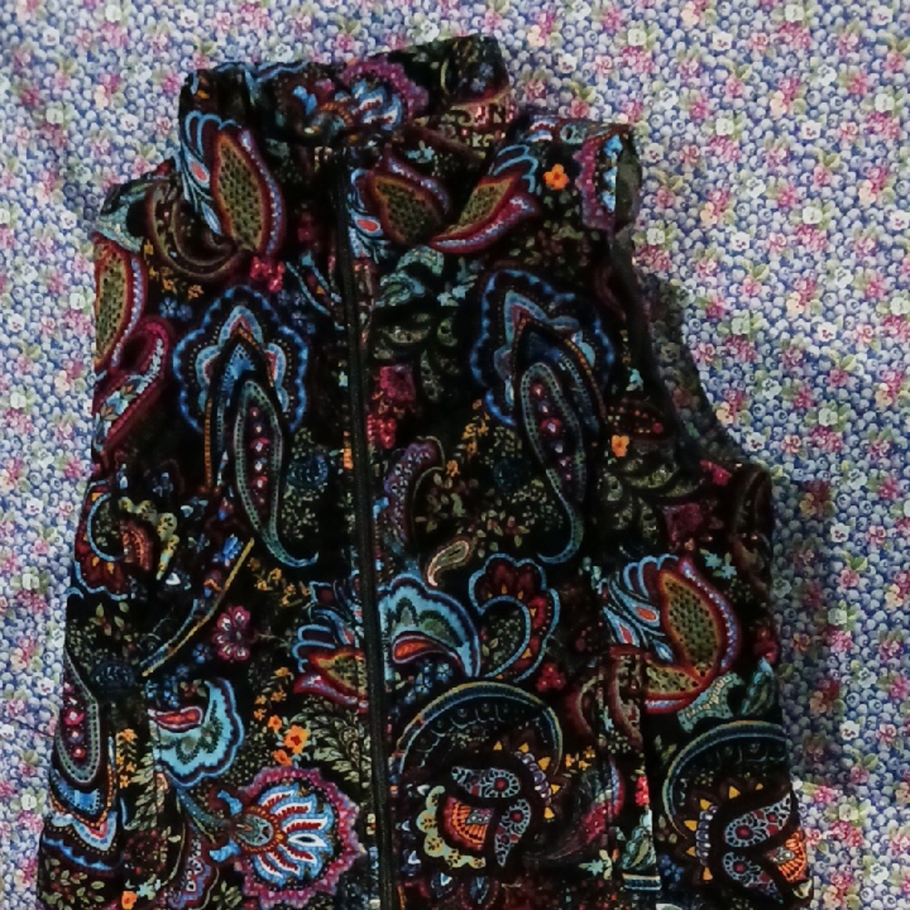 Lands' End Multicolor Paisley Vest